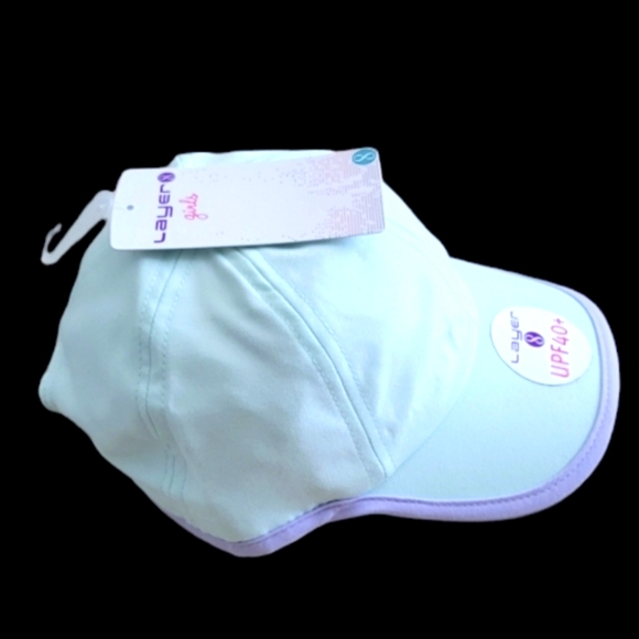 LAYER 8 | Girls Toddler Sun Protection Hat  2-Tone Pastel | Adj Size Strap | NWT - Picture 5 of 8